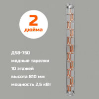 Медная колпачковая колонна 2 дюйма (Д58-750) высота 810 мм